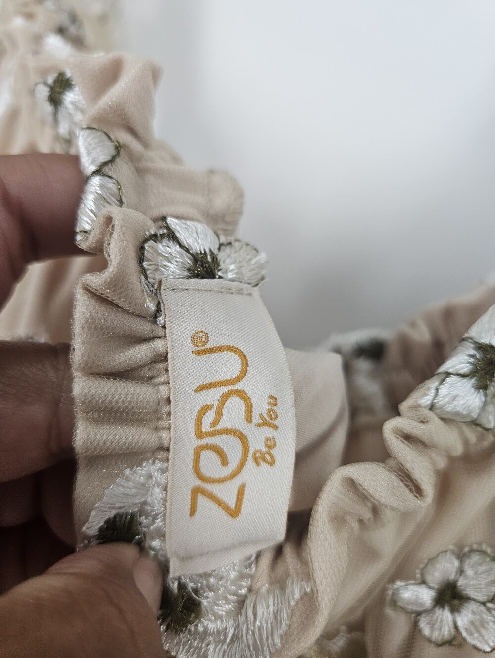 Zebu Be You Spring Meadow Blush Floral Applique Maternity Tulle Boho Gown Dress - Picture 12 of 13